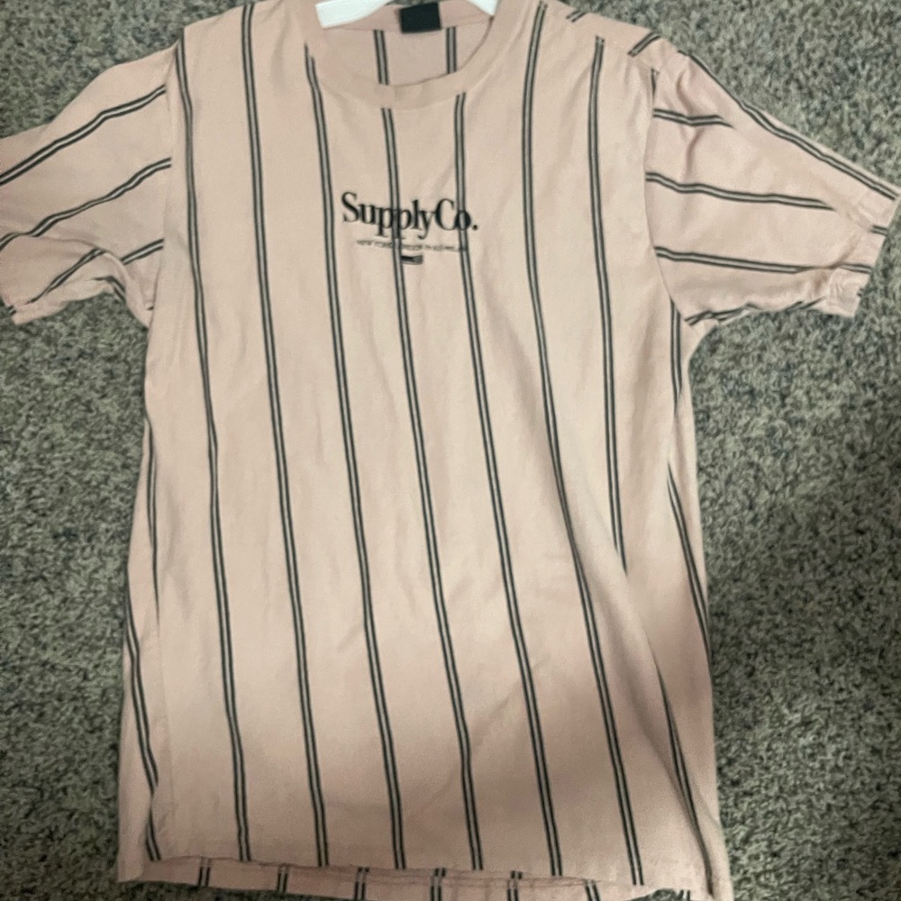 Men's Short Sleeve Shirt in Pink Stripe